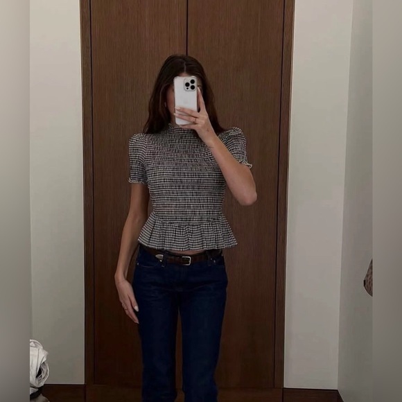 Reformation Aggie Top In Remy Check, brand new without tags, never worn,no flaws - Picture 5 of 15